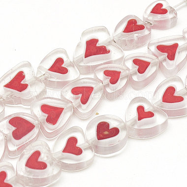 8mm Red Heart Lampwork Beads