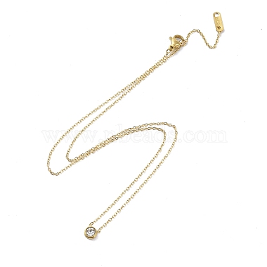 colliers à pendentif ronds et plats en strass(NJEW-G128-02G)-2