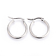 201 Stainless Steel Huggie Hoop Earrings with 304 Stainless Steel Pins(EJEW-YW0001-07-P)-1