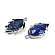 Natural Dyed Lapis Lazuli Faceted Leaf Pendants(G-I375-04P-03)-2