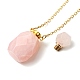 Openable Faceted Natural & Synthetic Mixed Stone Perfume Bottle Pendant Necklaces for Women(NJEW-F296-02G)-4