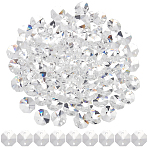 100Pcs Octagon Sew on Glass Rhinestone, Clear, 16x16x8mm, Hole: 1.6mm(GLAA-SP0001-82A-02)