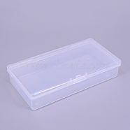 Polypropylene(PP) Plastic Boxes, Bead Storage Containers, with Hinged Lid, Rectangle, White, 12.5x6.5x2.5cm, Inner Size: 11.9x5.9cm(CON-WH0074-14)