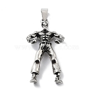 Tibetan Style Alloy Pendants, Sports Charms, Antique Silver, 48.5x25x7.5mm, Hole: 8x4mm(TIBE-L012-038AS-05)