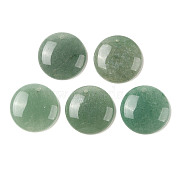 Natural Green Aventurine Pendants, Flat Round Charms, 20x4mm, Hole: 1.6mm(G-B082-03B)