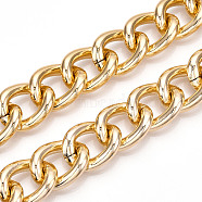 Aluminum Curb Chains, Unwelded, Light Gold, 23.5x18.5x4.5mm(CHA-N003-17KCG)