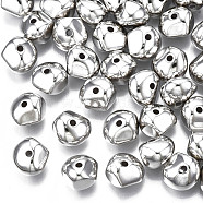 CCB Plastic Beads, Polyhedron, Platinum, 9.5x9x7mm, Hole: 1.5mm(CCB-T006-038P)