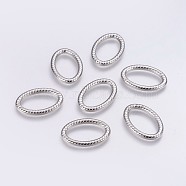 CCB Plastic Linking Rings, Textured, Oval, Platinum, 35x24x3.8mm, about 16x27mm inner diameter(CCB-G006-046P)