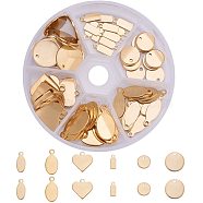 304 Stainless Steel Charms, Mixed Shape, Golden, Plastic Bead Storage Container: 10.3x1.7cm(STAS-PH0018-27G)