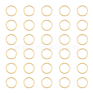 40Pcs Ion Plating(IP) 304 Stainless Steel Linking Ring, Round Ring, Golden, 12x0.8mm(STAS-UN0047-55)