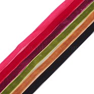 Single Face Velvet Ribbon, Mixed Color, 3/8 inch(10mm), about 5.47 Yards(5m)/Strand(SRIB-XCP0001-13)