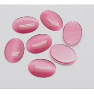 Cat Eye Cabochons, Oval, Hot Pink, 25x18x3.5mm(X-CE-J005-18x25mm-08)