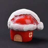Christmas Theme Resin Display Decoration, for Home Decoration, Photographic Prop, Dollhouse Accessories, Christmas House, Red, 38.2x45x36.5mm(RESI-H141-34)