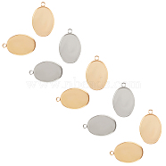 DIY Oval Pendants Making Kits, include 304 Stainless Steel Pendant Cabochon Settings and Transparent Glass Cabochons, Golden & Stainless Steel Color, Setting: 22x14x1mm, Hole: 2mm, Tray: 13x18mm, 40pcs/box(DIY-UN0001-92)