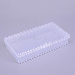 Polypropylene(PP) Plastic Boxes, Bead Storage Containers, with Hinged Lid, Rectangle, White, 12.5x6.5x2.5cm, Inner Size: 11.9x5.9cm(CON-WH0074-14)