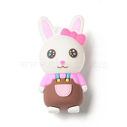 Opaque Resin Animal Big Pendants, Cute Animal Charms, Rabbit, 55x25x25mm, Hole: 3mm(RESI-D065-C01)