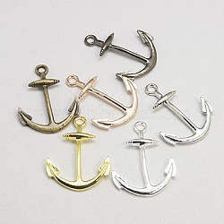 Alloy Pendants, Cadmium Free & Lead Free, Anchor, Mixed Color, 32x24.5x2mm, Hole: 3mm(X-TIBEP-I001-M)