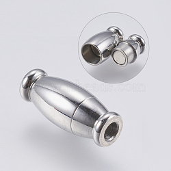 304 Stainless Steel Magnetic Clasps with Glue-in Ends, Vase, Stainless Steel Color, 13x5mm, Hole: 2mm(STAS-F139-080P)