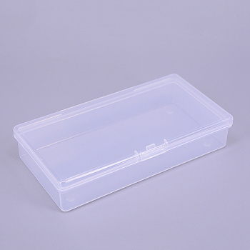 Polypropylene(PP) Plastic Boxes, Bead Storage Containers, with Hinged Lid, Rectangle, White, 12.5x6.5x2.5cm, Inner Size: 11.9x5.9cm