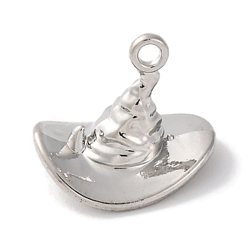 Alloy Pendants, Hat Charms, Platinum, 11x14.5x11.5mm, Hole: 1.5mm