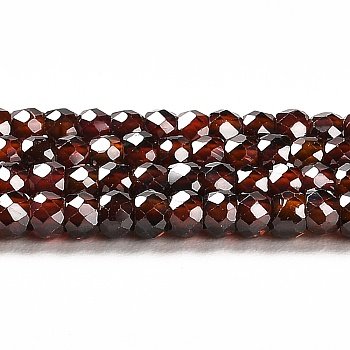 Cubic Zirconia Bead Strands, Faceted Rondelle, Dark Red, 3x2mm, Hole: 0.6mm, about 164~172pcs/strand, 14.57~14.88 inch(37~37.8cm)