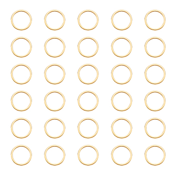 40Pcs Ion Plating(IP) 304 Stainless Steel Linking Ring, Round Ring, Golden, 12x0.8mm