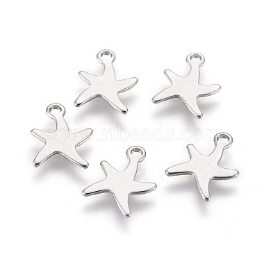 Stainless Steel Color Starfish Stainless Steel Charms