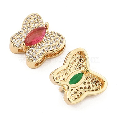 Brass Micro Pave Cubic Zirconia Slide Charms(ZIRC-I068-16G)-2