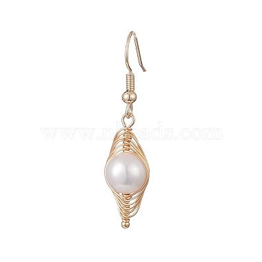 Natural Pearl Pendant Necklace & Dangle Earrings(SJEW-JS01276)-2