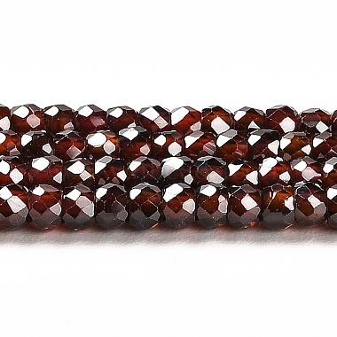 Dark Red Rondelle Cubic Zirconia Beads