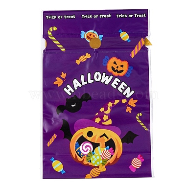 50Pcs Rectangle Halloween Candy Plastic Bags(ABAG-U001-01O)-2