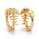 Fish Bone Brass Huggie Hoop Earrings(EJEW-C012-09)-2