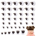 24 Pairs 6 Styles Plastic Doll Eye Patch, Craft Eyes, for Doll Making, Half Round, Deep Sky Blue, 8~18x8~18mm, 4 pairs/style(KY-PH0002-01B)