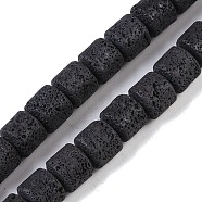 Frosted Natural Lava Rock Beads Strands, Column, 8x8mm, Hole: 1.4mm, about 48pcs/strand, 14.57''(37cm)(G-E618-02D)