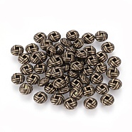 Zinc Alloy Spacer Beads, Flat Round, Cadmium Free & Nickel Free & Lead Free, Antique Bronze, 6x3.2mm, Hole: 2mm(X-PALLOY-ZN25847-AB-FF)