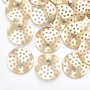 Iron Finger Ring/Brooch Sieve Findings, Perforated Disc Settings, Nickel Free, Light Gold, 20x2mm, Hole: 1.2mm(X-IFIN-T007-49KC-NF)