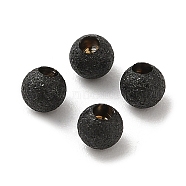 304 Stainless Steel Cord End, End Caps, Textured Round, Gunmetal, 3mm, Hole: 1.2mm(STAS-A085-03A-B)