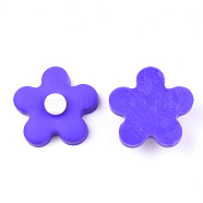 Handmade Polymer Clay Cabochons, Flower, Mauve, 24x24x8.5mm(X-CLAY-S091-17D)