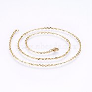 304 Stainless Steel Cable Chains Necklaces, with Lobster Claw Clasps, Golden, 17.7 inch(45cm), 1.5mm(NJEW-F226-04G-04)