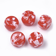 Resin Beads, Imitation Gemstone Chips Style, Rondelle, Red, 17x13mm, Hole: 2.5mm(RESI-T024-21E)