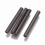 304 Stainless Steel Tube Beads, Electrophoresis Black, 25x3mm, Hole: 1.8mm(STAS-L216-23B-B)