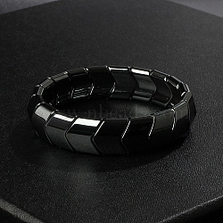 Non-Magnetic Synthetic Hematite Beaded Stretch Bracelets for Men, Arrow, 5/8x2-1/2 inch(1.45x6.5cm), Inner Diameter: 2-1/8 inch(5.5cm)(FIND-PW0021-10C)