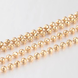 Brass Faceted Ball Chains, Soldered, Golden, 1.5mm(KK-L127-05LG)