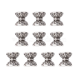 Tibetan Style Alloy Bead Cones, Double Sided, Antique Silver, 8x7.5mm, Hole: 2mm(TIBEB-YW0001-08)