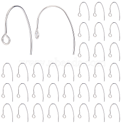 DICOSMETIC 200Pcs 304 Stainless Steel Earring Hooks, Ear Wire, Stainless Steel Color, 25x14x4mm, Hole: 3mm, 21 Gauge, Pin: 0.7mm(STAS-DC0007-08)