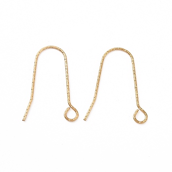 Ion Plating(IP)  316 Stainless Steel Earring Hooks, with Horizontal Loop, Golden, 22x15x0.9mm, Hole: 2.5mm