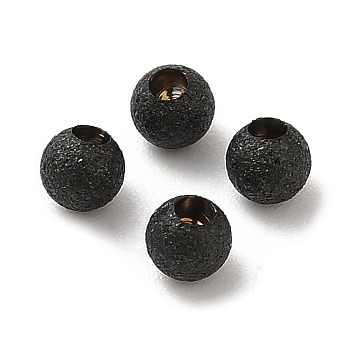 304 Stainless Steel Cord End, End Caps, Textured Round, Gunmetal, 3mm, Hole: 1.2mm