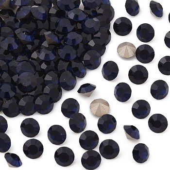 Preciosa&reg MAXIMA Crystal Round Stones, Czech Crystal, Dura Foiling, Round(431 11 615 Chaton), 30280 Dark Indigo, SS12/PP24(3~3.2mm)