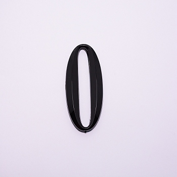 Plastic & PVC Number Sign Labels, Black, Num.0, 0: 50.5x31.5x8mm