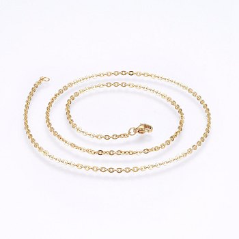304 Stainless Steel Cable Chains Necklaces, with Lobster Claw Clasps, Golden, 17.7 inch(45cm), 1.5mm